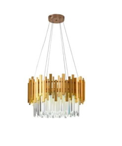 candelabru led auriu cu cristale
