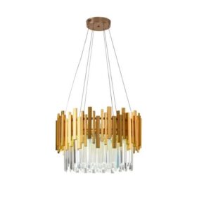 candelabru led auriu cu cristale