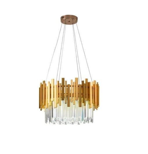 candelabru led auriu cu cristale
