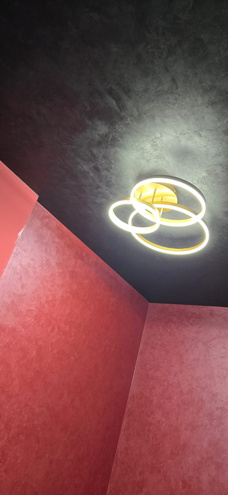 Lustra LED 154W Minimalist 3 Cercuri Gold, Telecomanda photo review