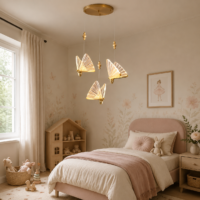 Candelabru LED 36W Butterfly 3 Auriu