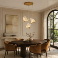 Candelabru LED 36W Butterfly 3 Auriu