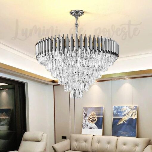 Candelabru LED bohemian silver