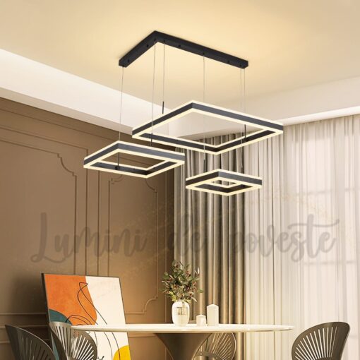 Candelabru LED Balance Minimalist Square Black