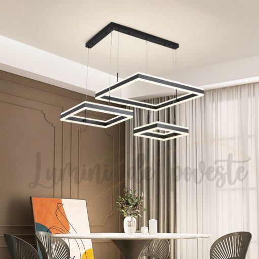 Candelabru LED Balance Minimalist Square Black