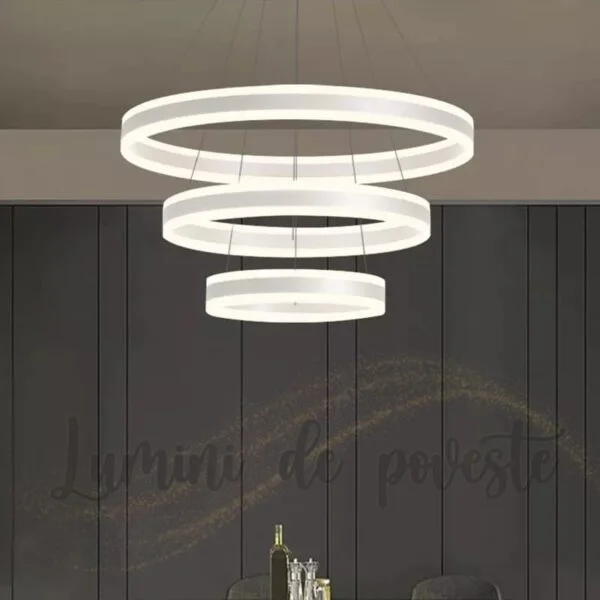 Poza pentru Candelabru LED 308W Alb 3, Telecomanda