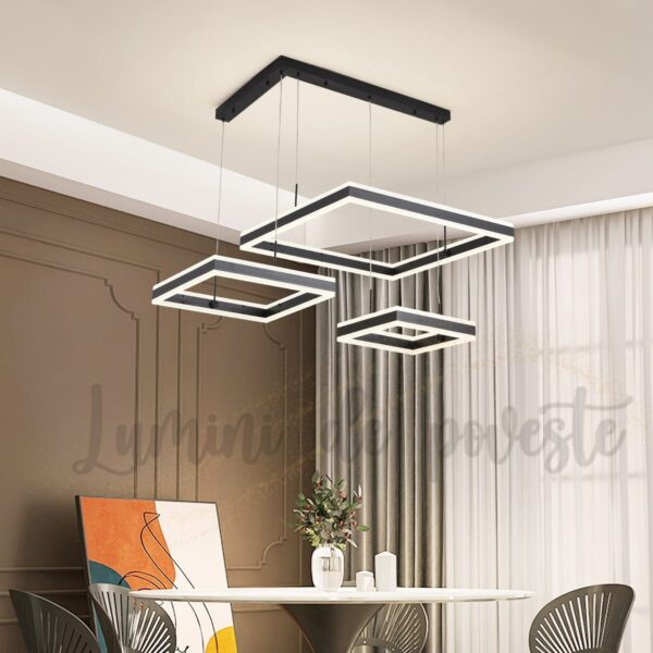 Candelabru LED Balance Minimalist Square Black