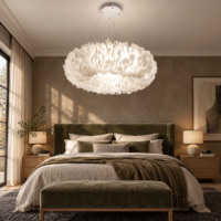 Candelabru cu pene naturale Puff 600