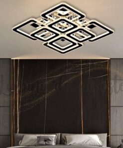 lustra led krystal 8 square