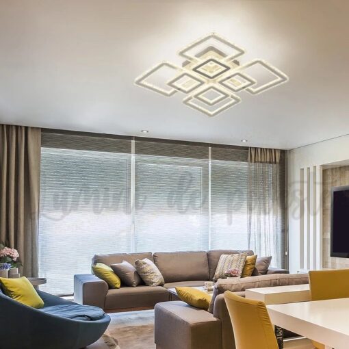 lustra led krystal 8 square