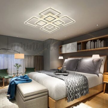lustra led krystal 8 square