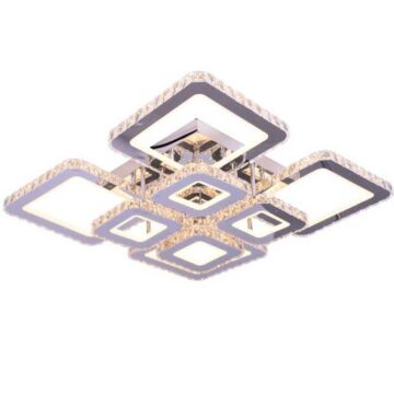 lustra led krystal 8 square