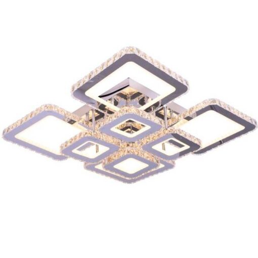 lustra led krystal 8 square