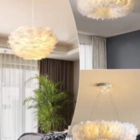 candelabru pene naturale puff