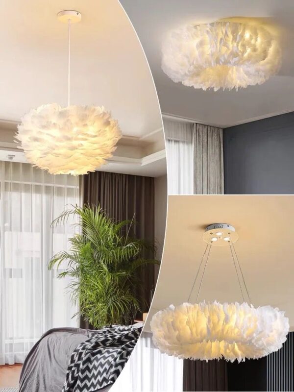 candelabru pene naturale puff