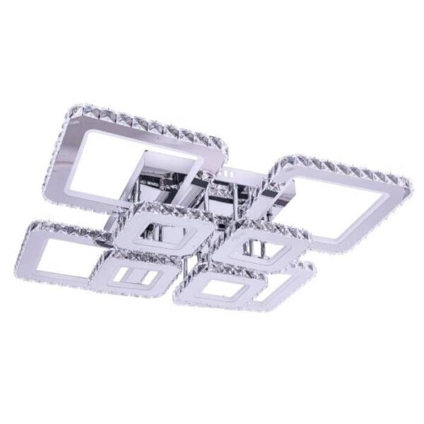 lustra led krystal 8 square