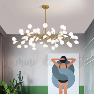 candelabru led white pearl