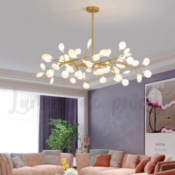 candelabru led white pearl