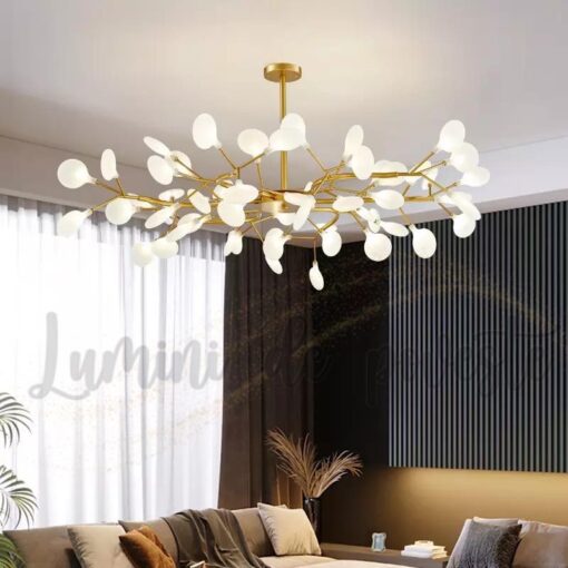 candelabru led white pearl