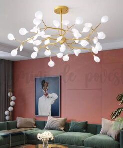 candelabru led white pearl