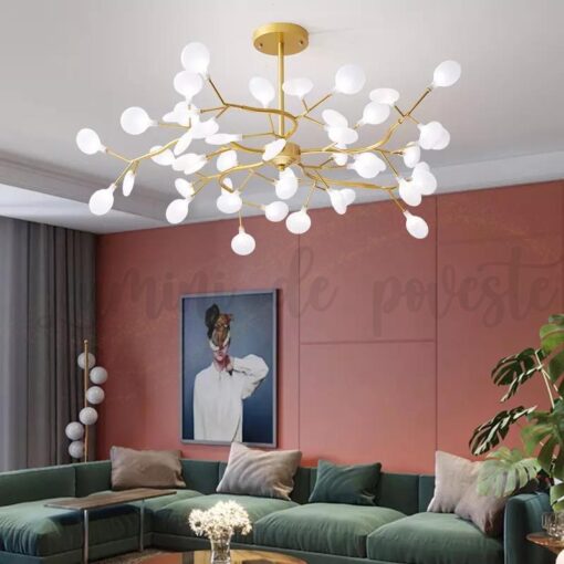 candelabru led white pearl