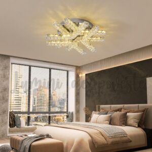 Lustra LED Krystal Zig Zag Rotund