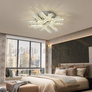 Lustra LED Krystal Zig Zag Rotund