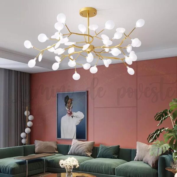 candelabru led white pearl