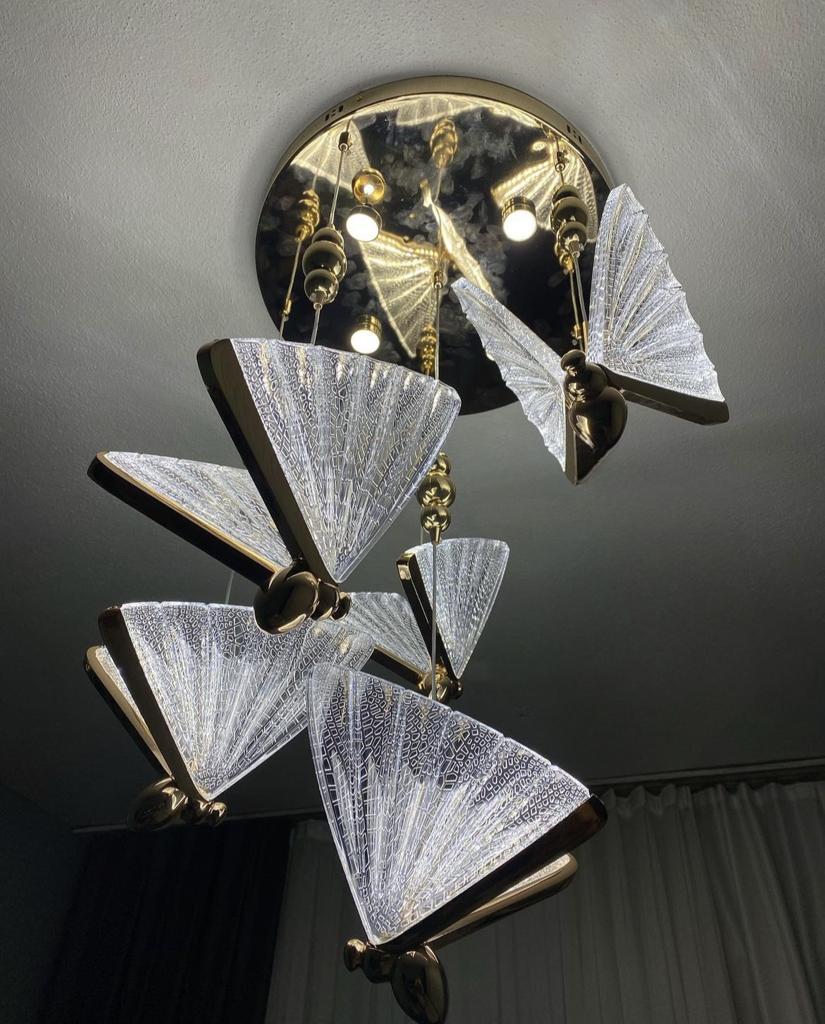 Candelabru LED 60W Butterfly 5 Argintiu photo review