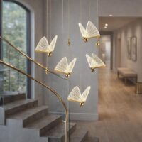 Candelabru LED 60W Butterfly 5 Auriu Rose