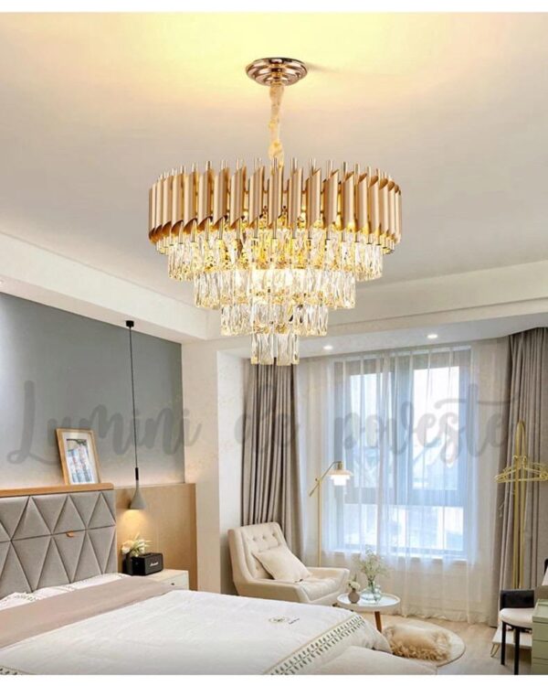 candelabru bohemian gold