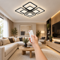 Lustra LED 160W Complete Negru, Telecomanda