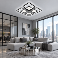 Lustra LED 160W Complete Negru, Telecomanda