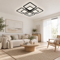 Lustra LED 160W Complete Negru, Telecomanda