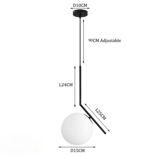Pendul LED Moon Black