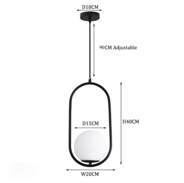 Pendul LED Moon Black