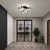 aplica led zig zag negru rotund