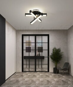 aplica led zig zag negru rotund