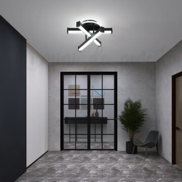 aplica led zig zag negru rotund