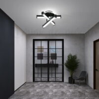 aplica led zig zag negru rotund