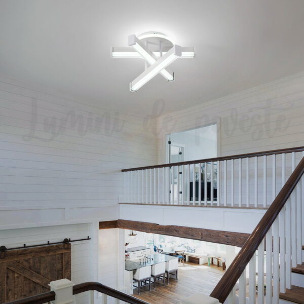 aplica led zig zag alb rotund