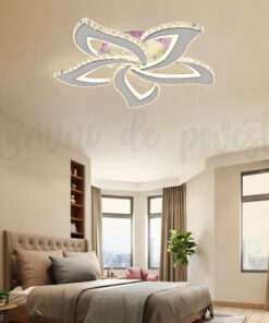 lustra led krystal sun flower alb