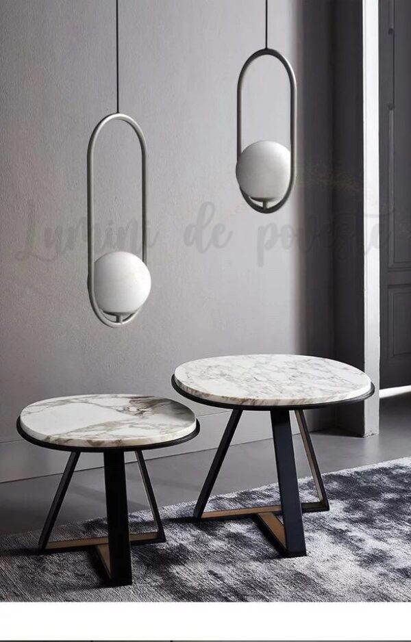 Pendul Moon Oval Silver
