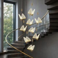 Candelabru LED 108W Butterfly 9 Auriu Rose