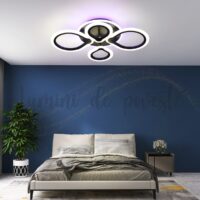 Lustra LED Rain Drop Mini Negru RGB