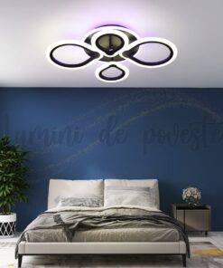 Lustra LED Rain Drop Mini Negru RGB