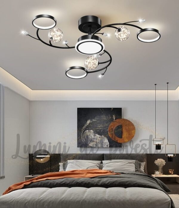 Lustra LED Space Glam Black