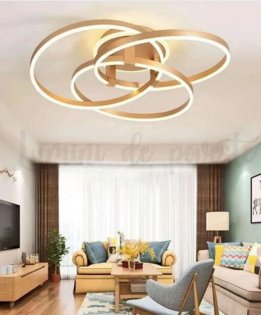 Lustra LED 240W Infinite Minimalist 3 Gold