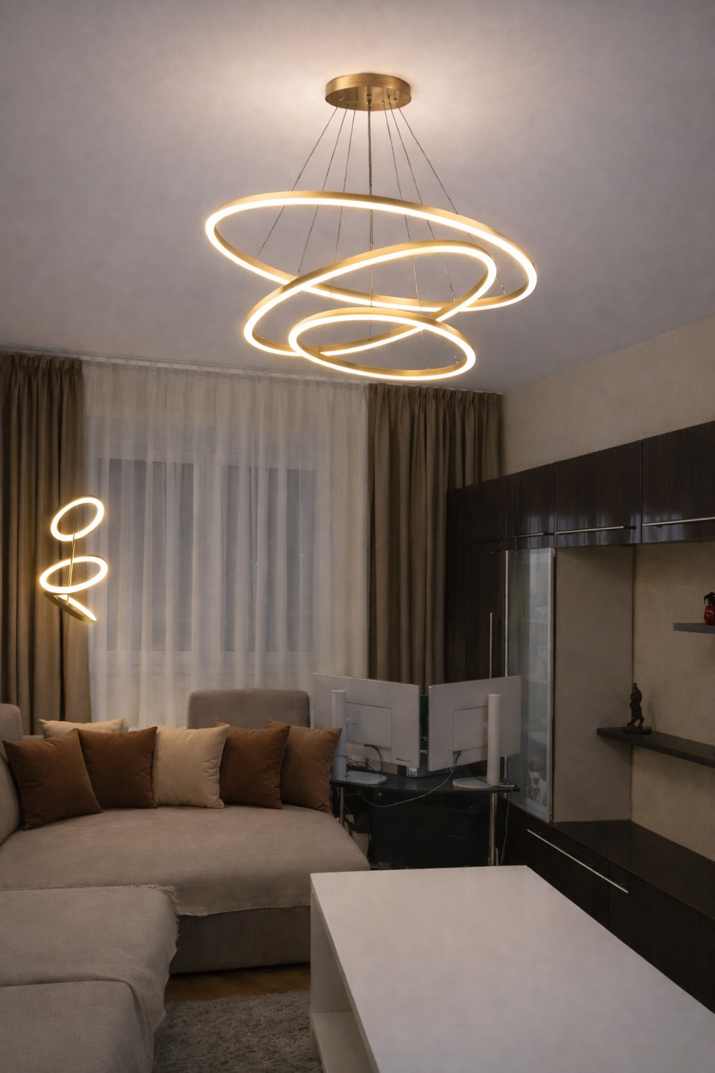 Candelabru LED 138W Minimalist Gold 3, Telecomanda photo review