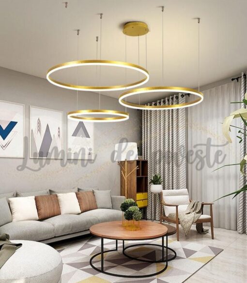 Candelabru LED 208W Minimalist Gold 40+60+80